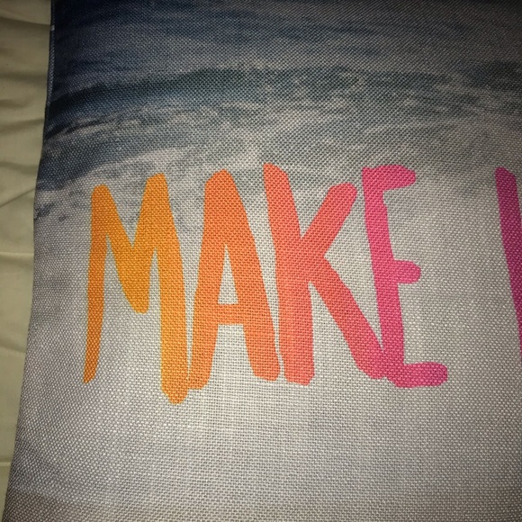 Graphic quote throw pillow case. Make waves. New - Picture 3 of 4